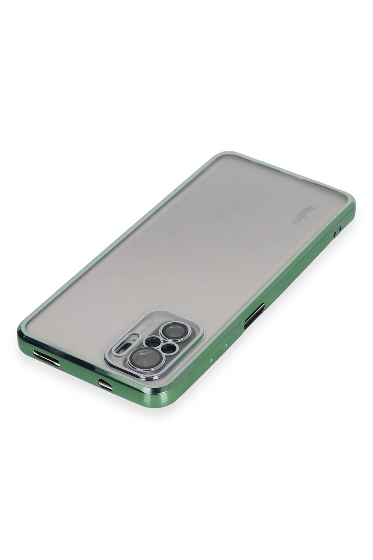 Newface Xiaomi Redmi Note 10 Kılıf Razer Lensli Silikon - Yeşil