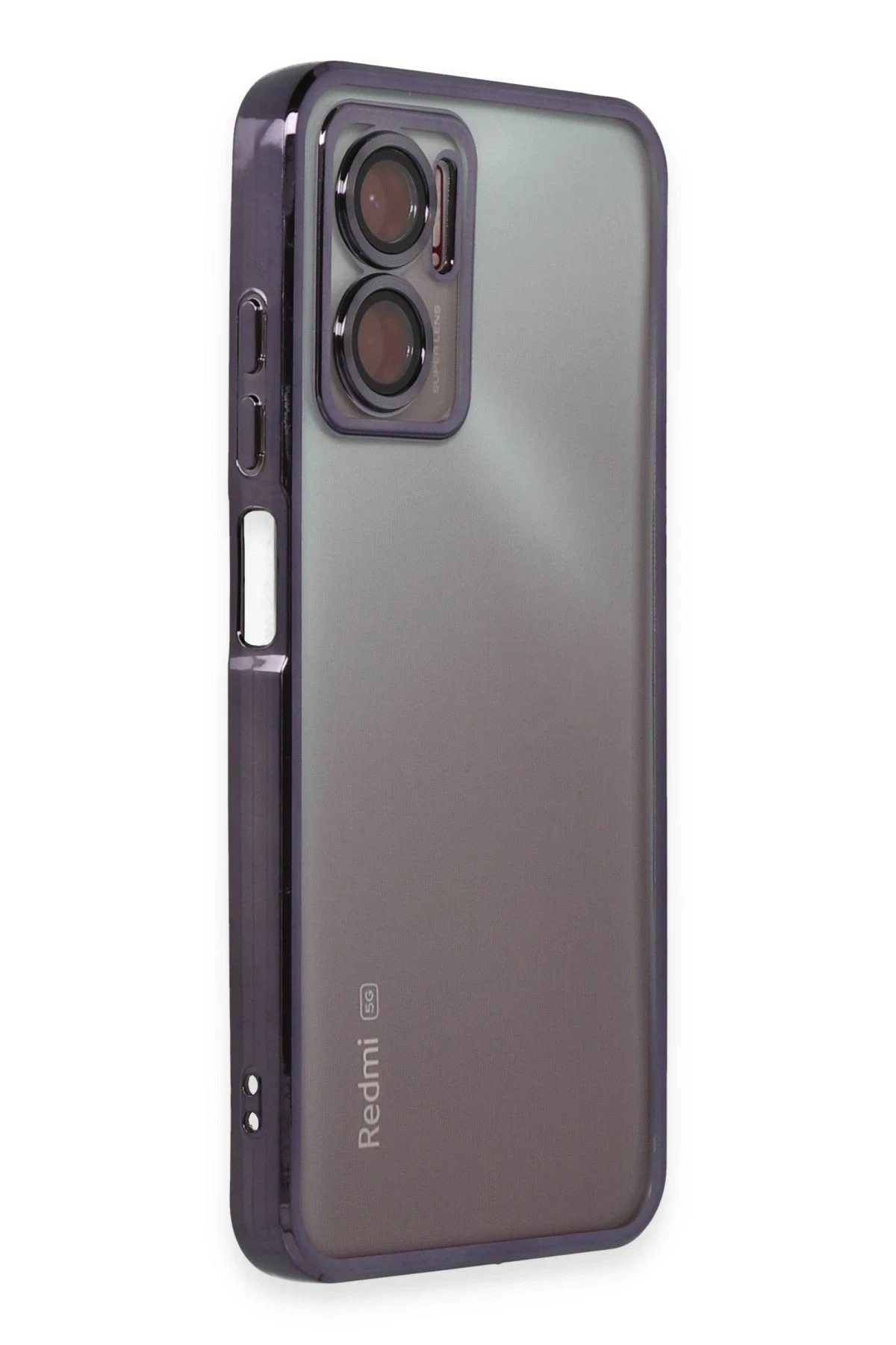 Newface Xiaomi Redmi 10 5G Kılıf Razer Lensli Silikon - Mor