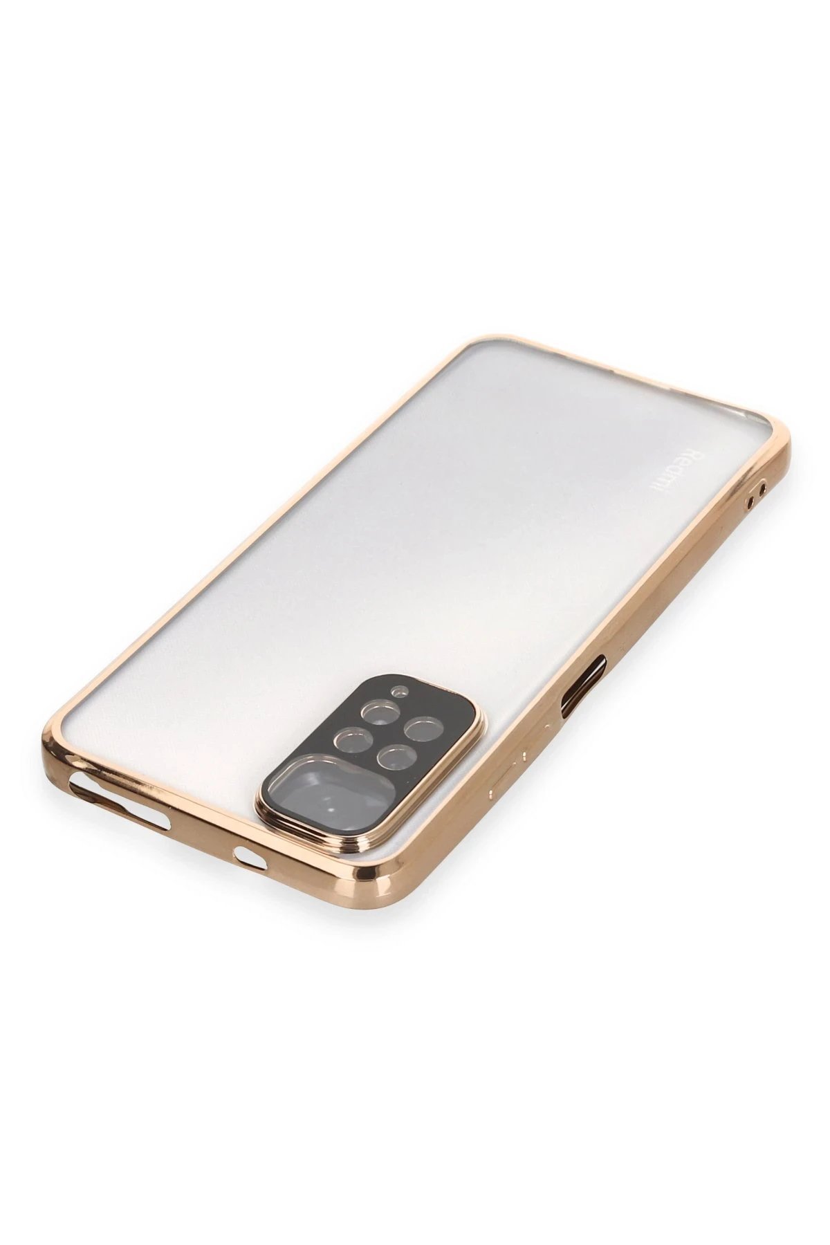 Newface Xiaomi Redmi Note 11 Kılıf Razer Lensli Silikon - Gold