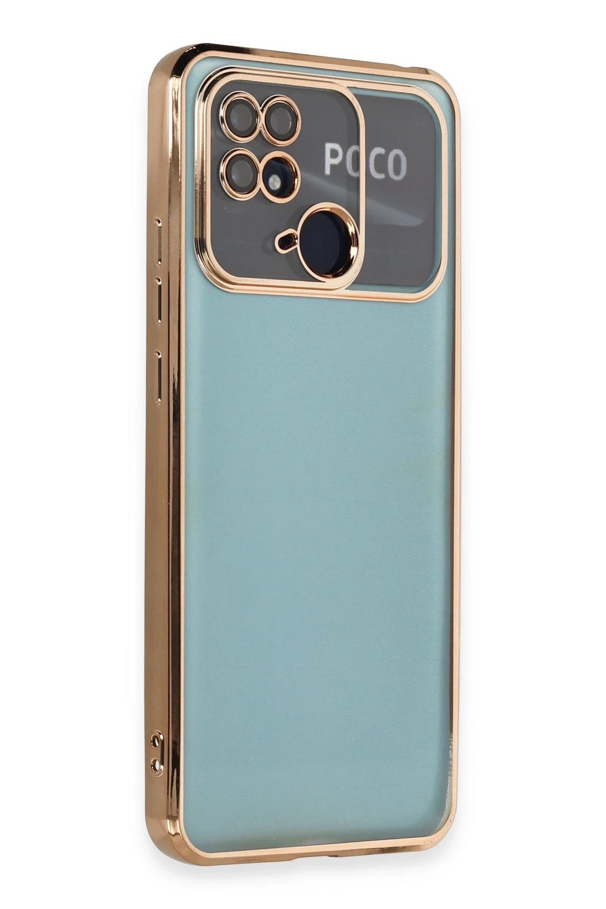 Newface Xiaomi Redmi 10C Kılıf Razer Lensli Silikon - Gold