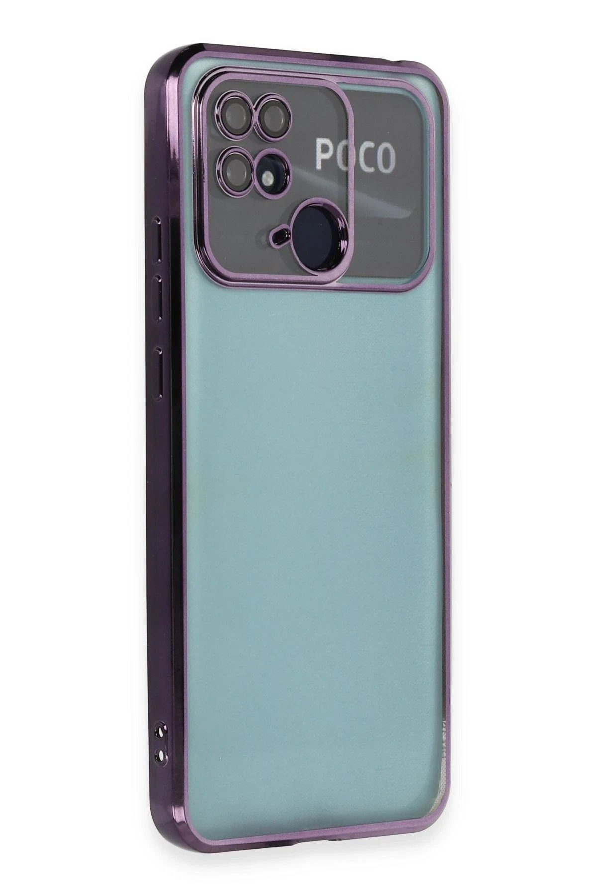 Newface Xiaomi Redmi 10C Kılıf Razer Lensli Silikon - Mor