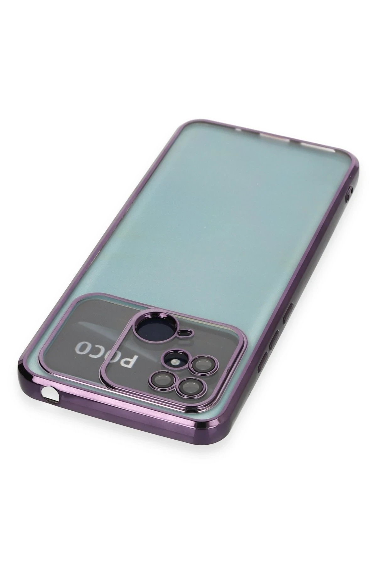 Newface Xiaomi Redmi 10C Kılıf Razer Lensli Silikon - Mor