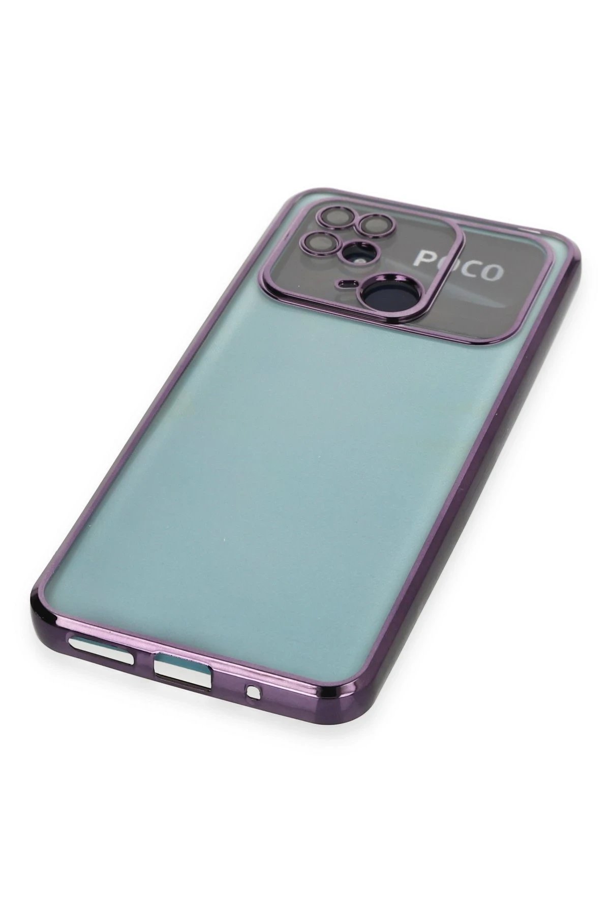 Newface Xiaomi Redmi 10C Kılıf Razer Lensli Silikon - Mor