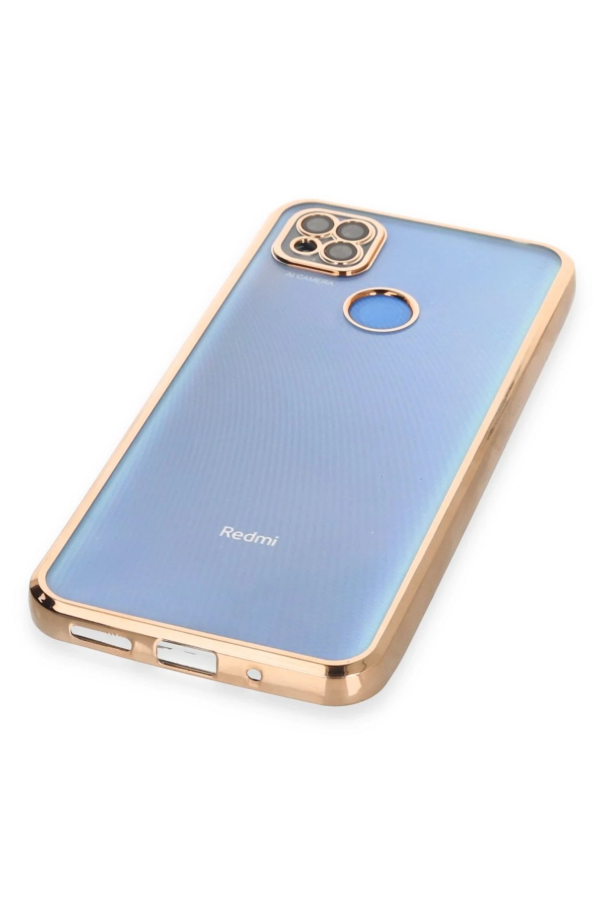 Newface Xiaomi Redmi 9C Kılıf Razer Lensli Silikon - Gold
