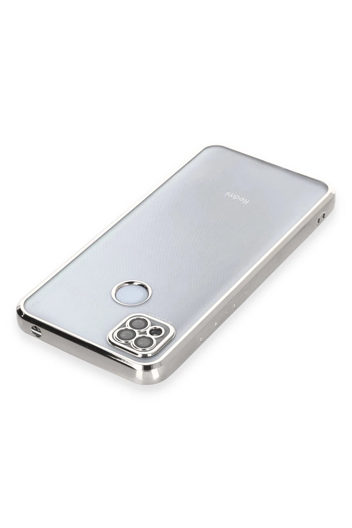 Newface Xiaomi Redmi 9C Kılıf Razer Lensli Silikon - Gümüş