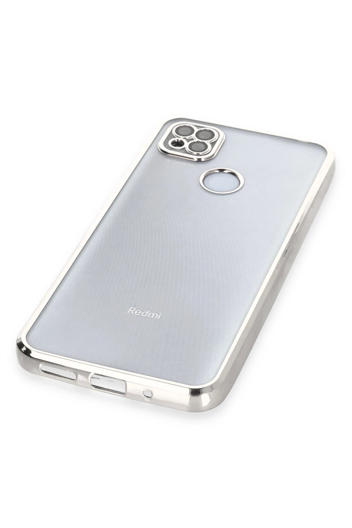 Newface Xiaomi Redmi 9C Kılıf Razer Lensli Silikon - Gümüş