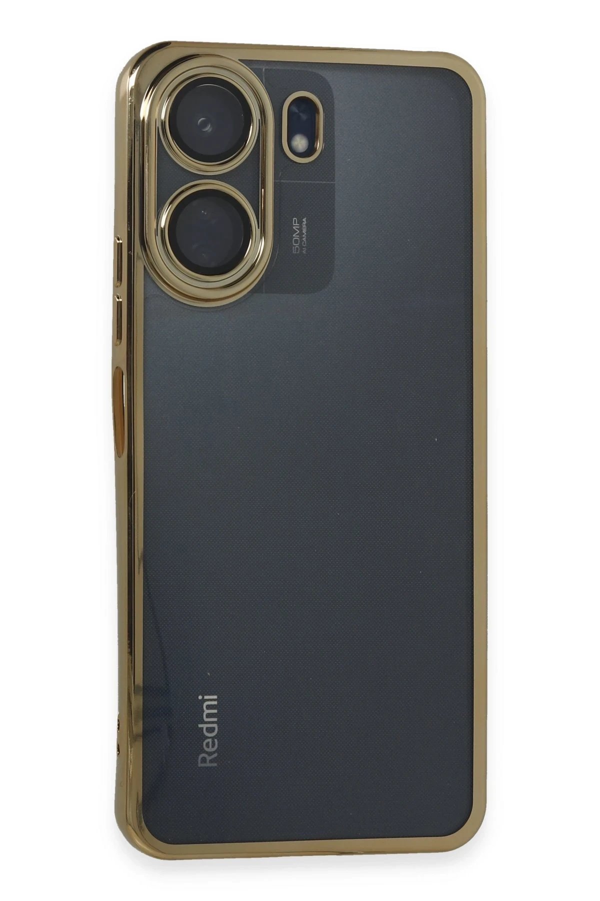 Newface Xiaomi Redmi 13C Kılıf Razer Lensli Silikon - Gold