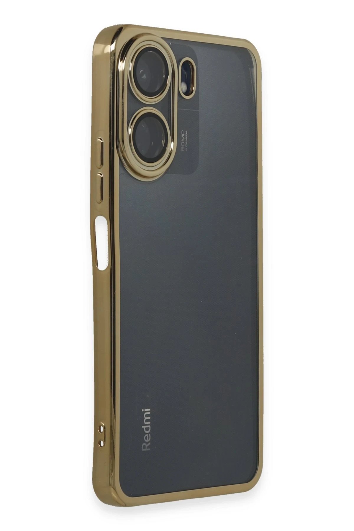 Newface Xiaomi Redmi 13C Kılıf Razer Lensli Silikon - Gold