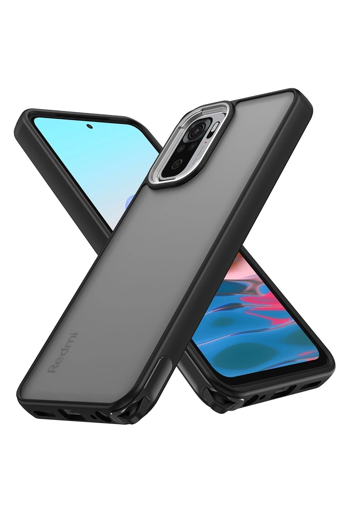 Newface Xiaomi Redmi Note 10 Kılıf Elegant Kapak - Siyah