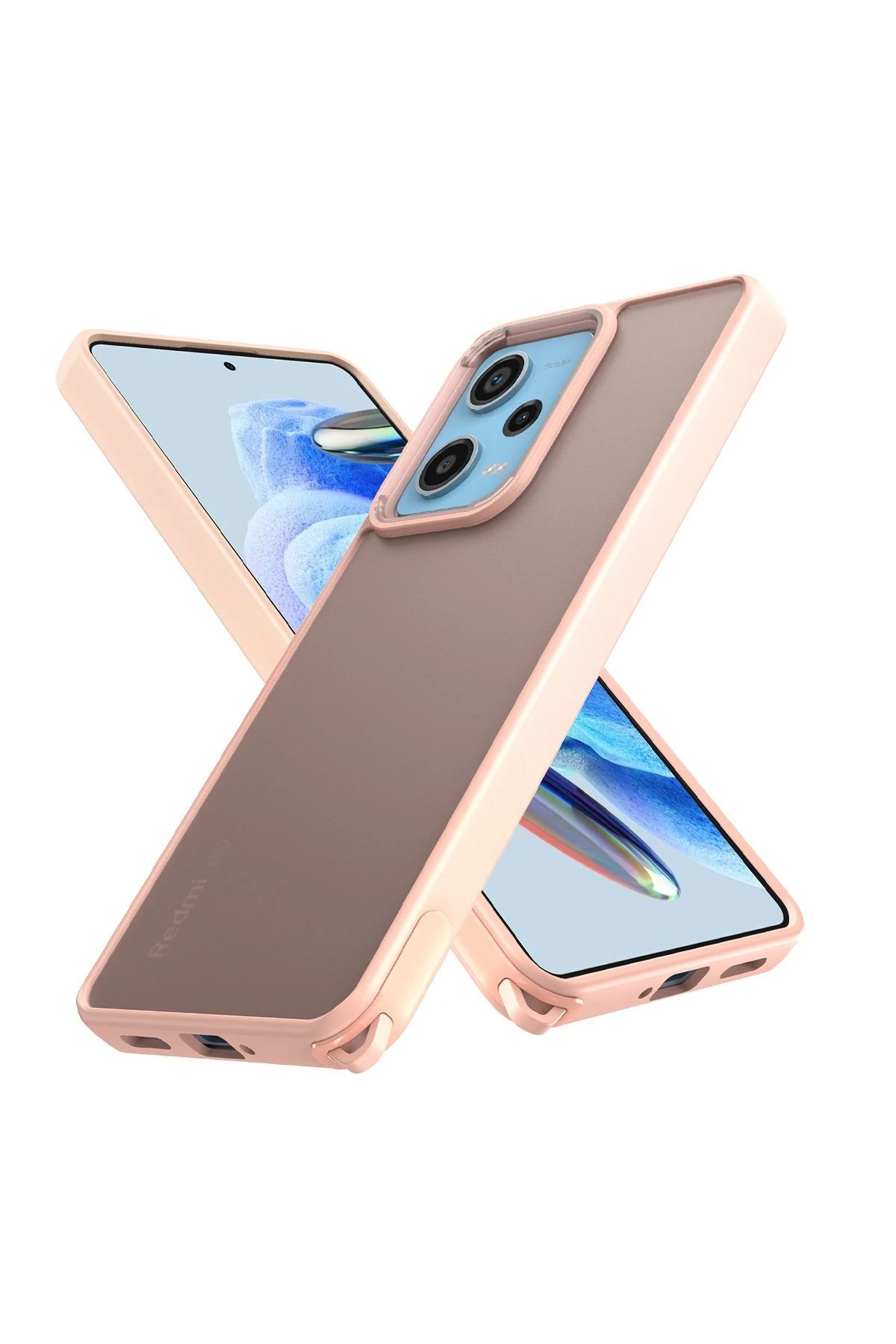 Newface Xiaomi Redmi Note 12 Pro 5G Kılıf Elegant Kapak - Pudra