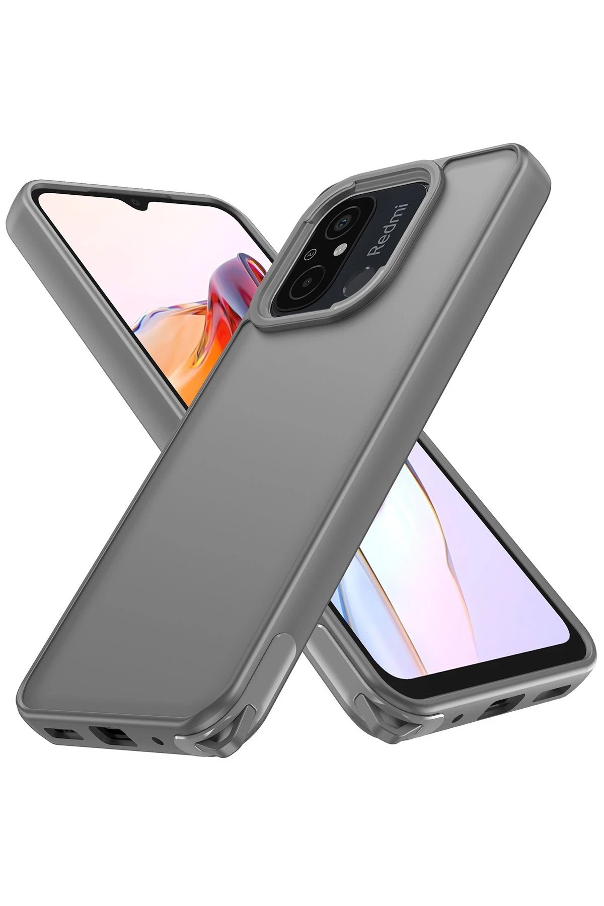 Newface Xiaomi Redmi 12C Kılıf Elegant Kapak - Titan Gri