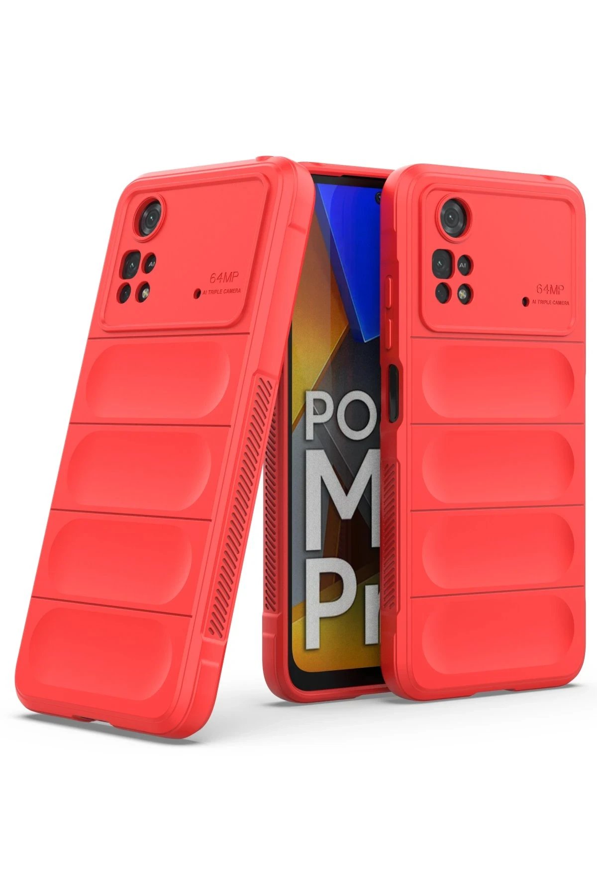 Newface Xiaomi Poco M4 Pro 4G Kılıf Optimum Silikon - Kırmızı