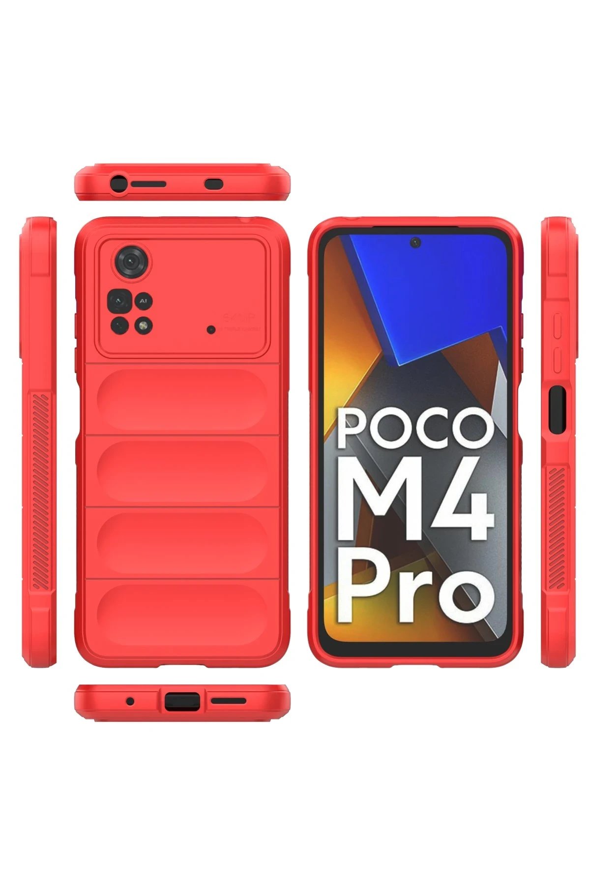 Newface Xiaomi Poco M4 Pro 4G Kılıf Optimum Silikon - Kırmızı