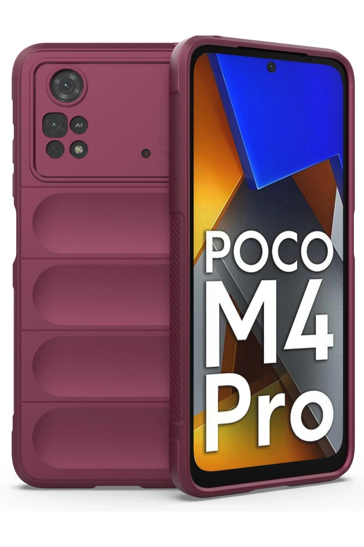 Newface Xiaomi Poco M4 Pro 4G Kılıf Optimum Silikon - Bordo