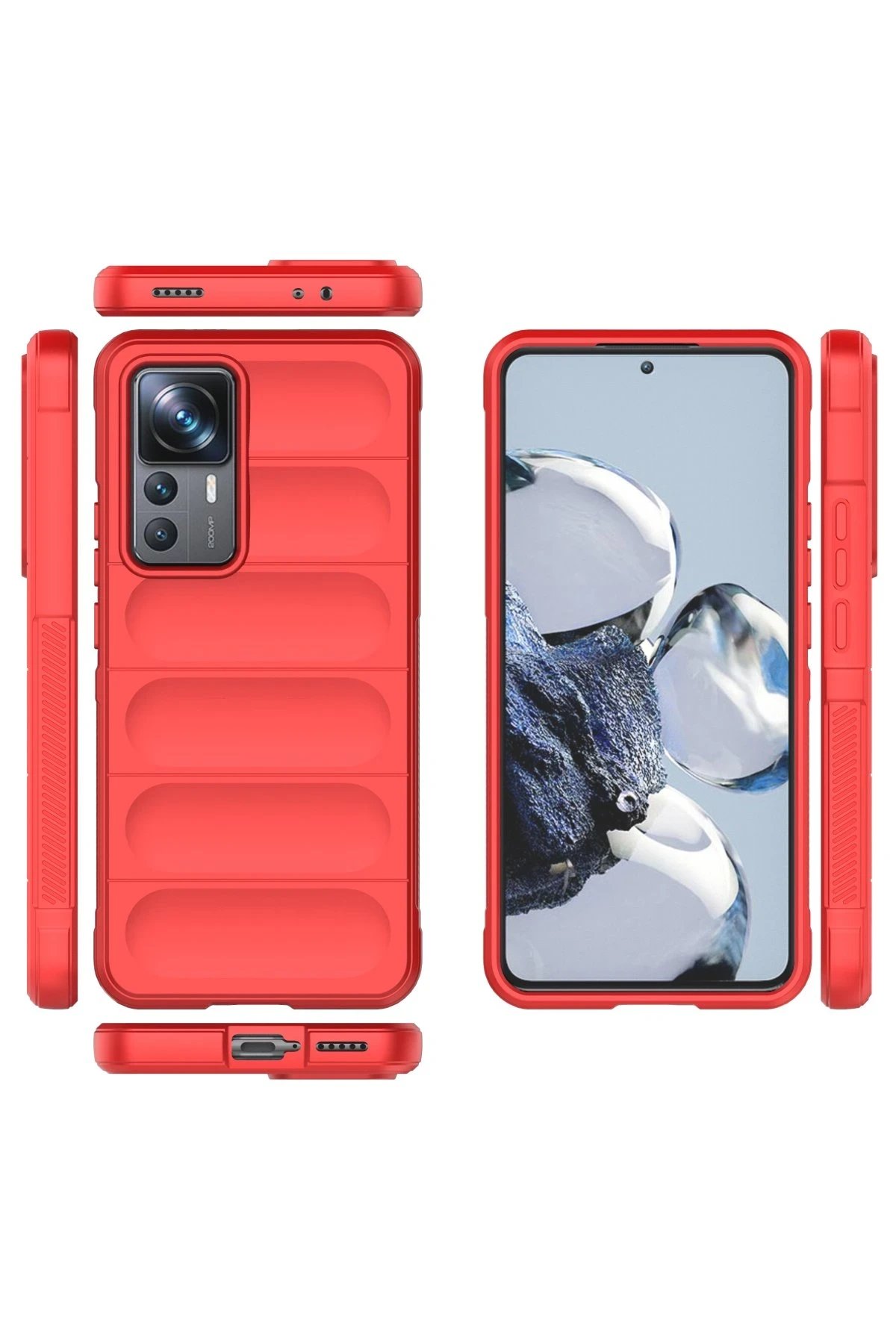 Newface Xiaomi Mi 12T Pro Kılıf Optimum Silikon - Kırmızı