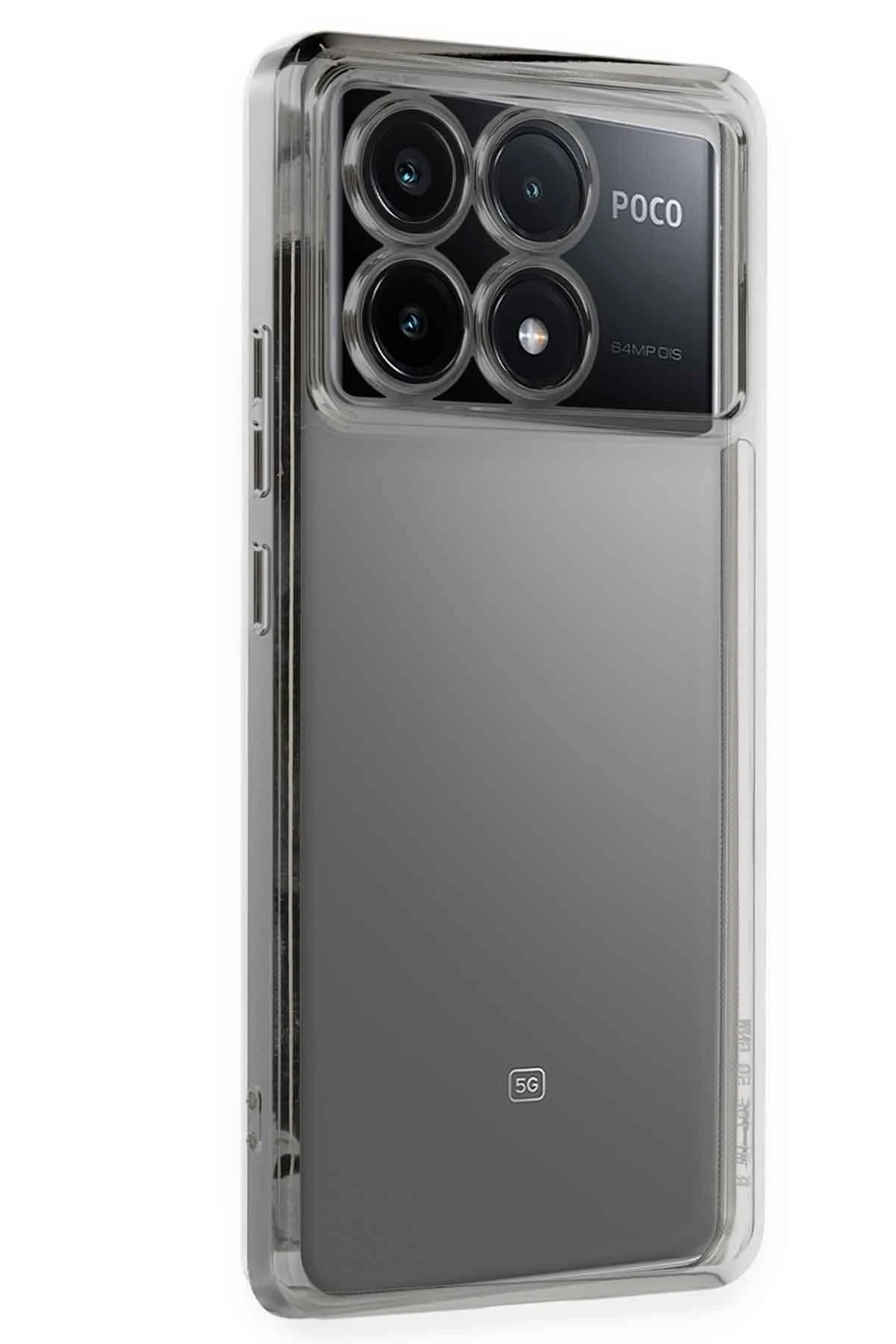 Newface Xiaomi Poco X6 Pro Kılıf Razer Lensli Silikon - Gümüş