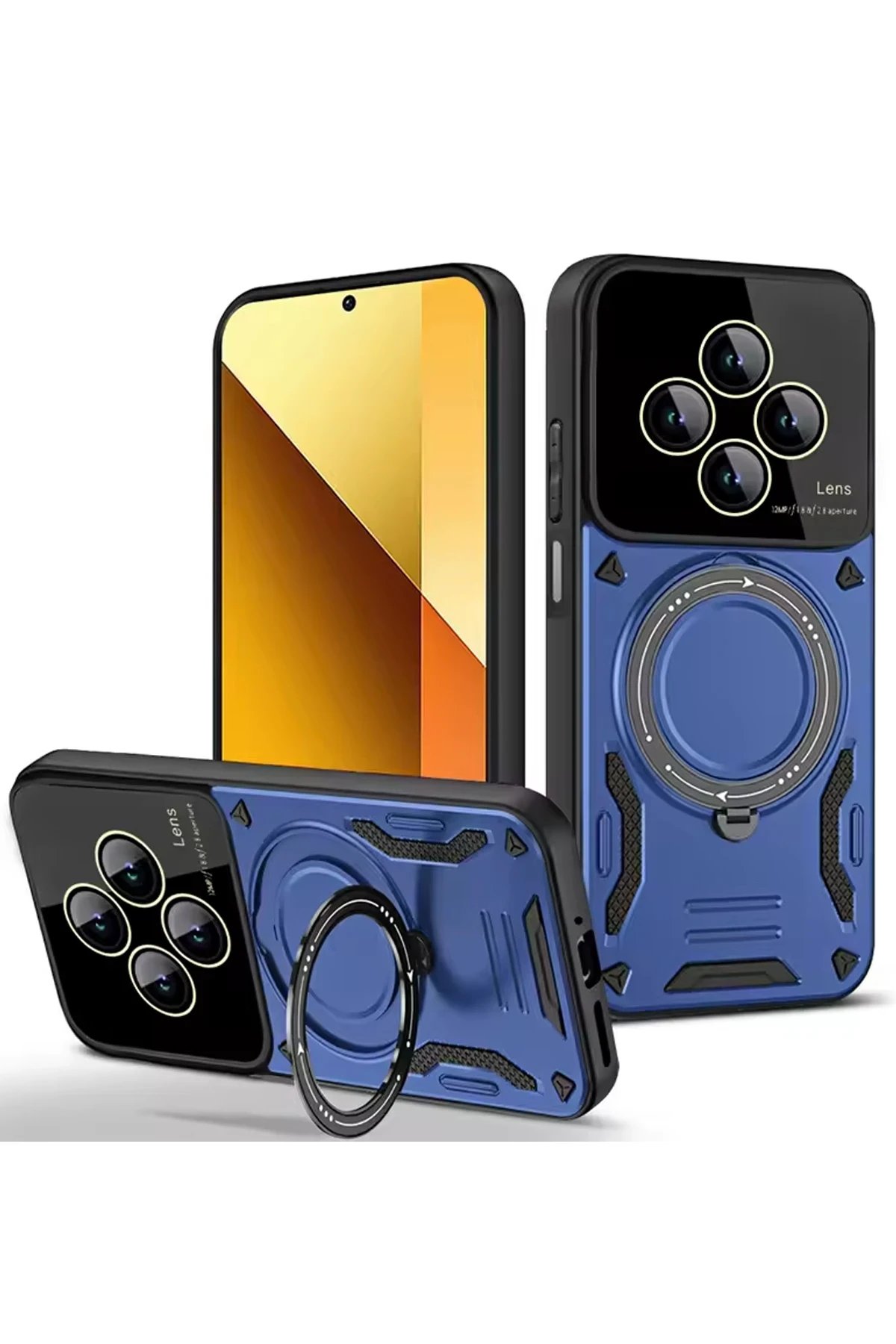 Newface Xiaomi Redmi 14C Kılıf Joy Lens Standlı Kapak - Lacivert