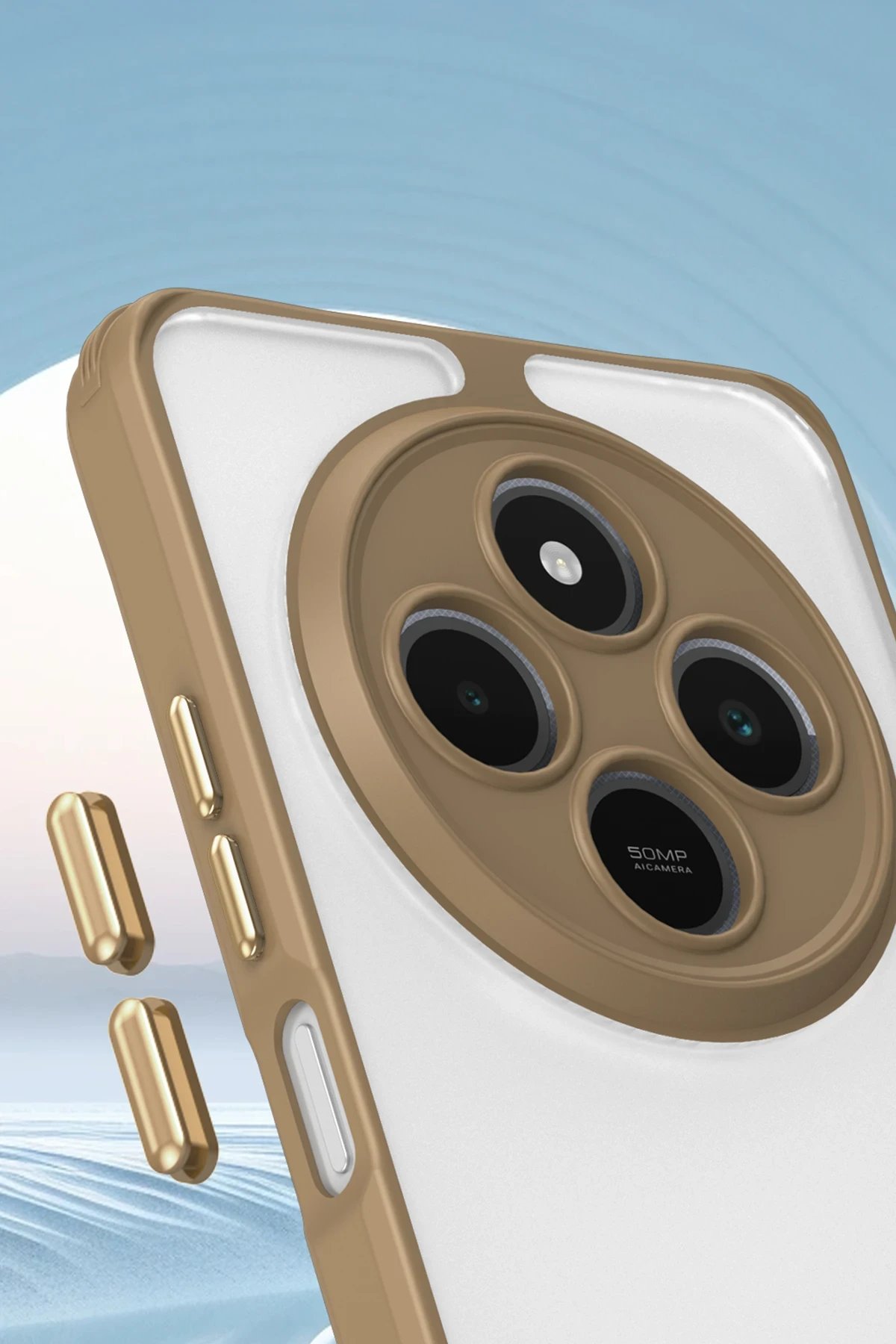 Newface Xiaomi Redmi 14C Kılıf Penta Silikon Kılıf - Çöl Titanyum