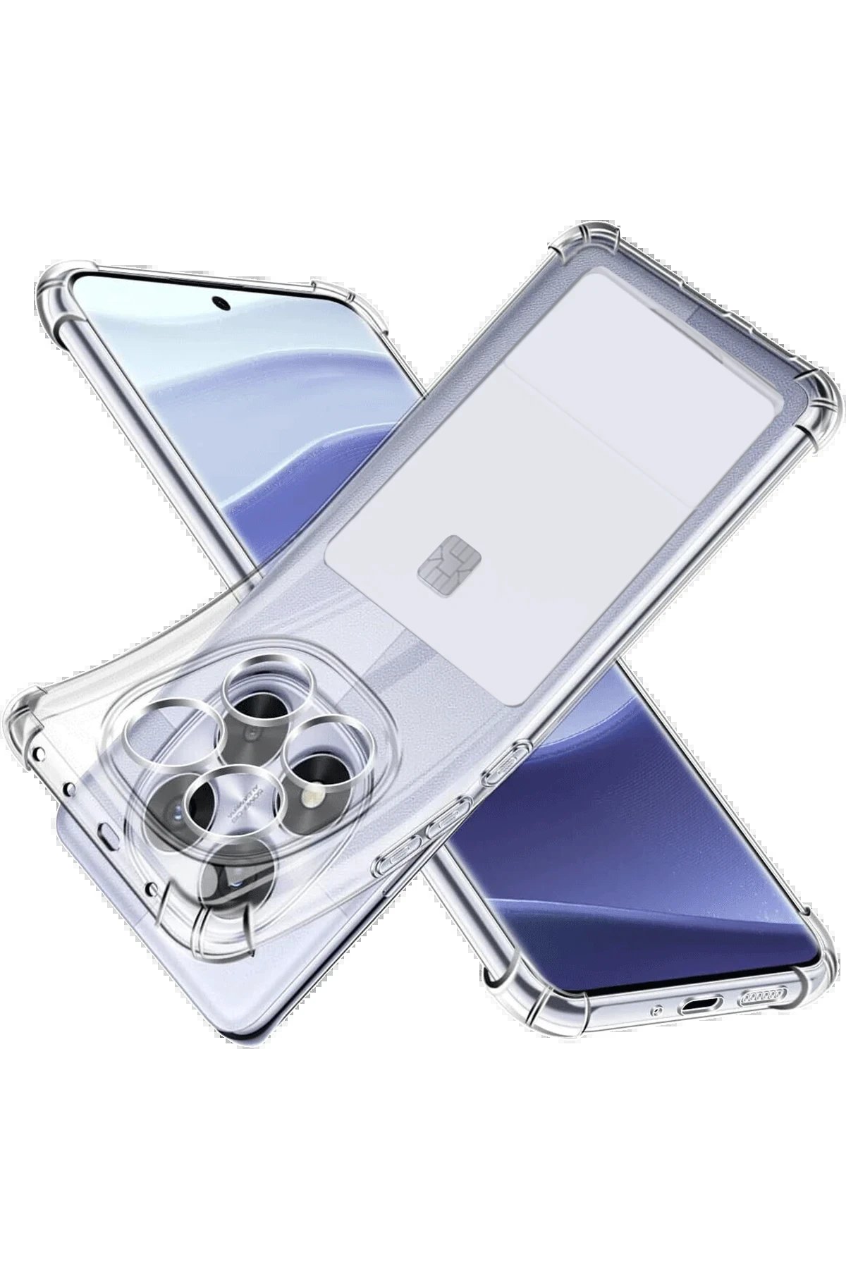 Newface Xiaomi Redmi Note 14 Pro 4G Kılıf Kart Şeffaf Silikon - Şeffaf