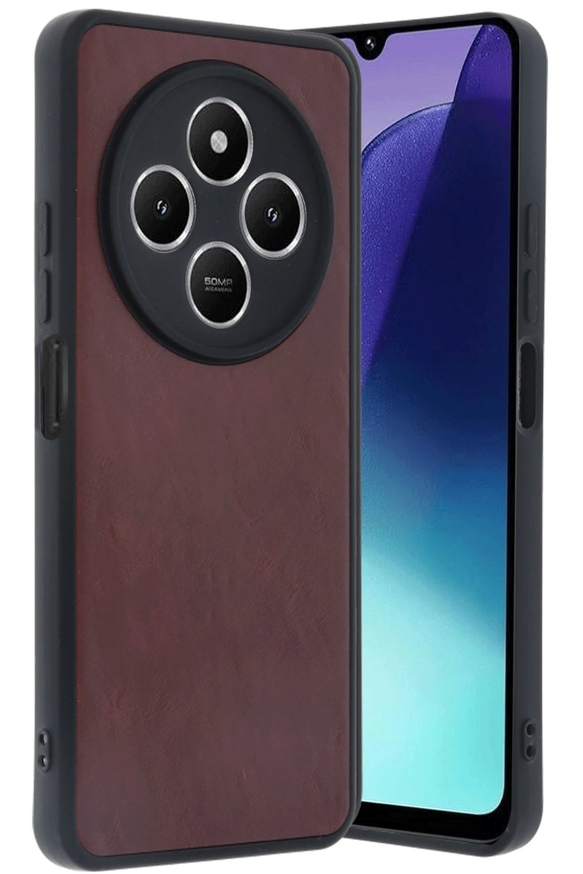 Newface Xiaomi Redmi 14C Kılıf Aras Deri Kapak - Bordo