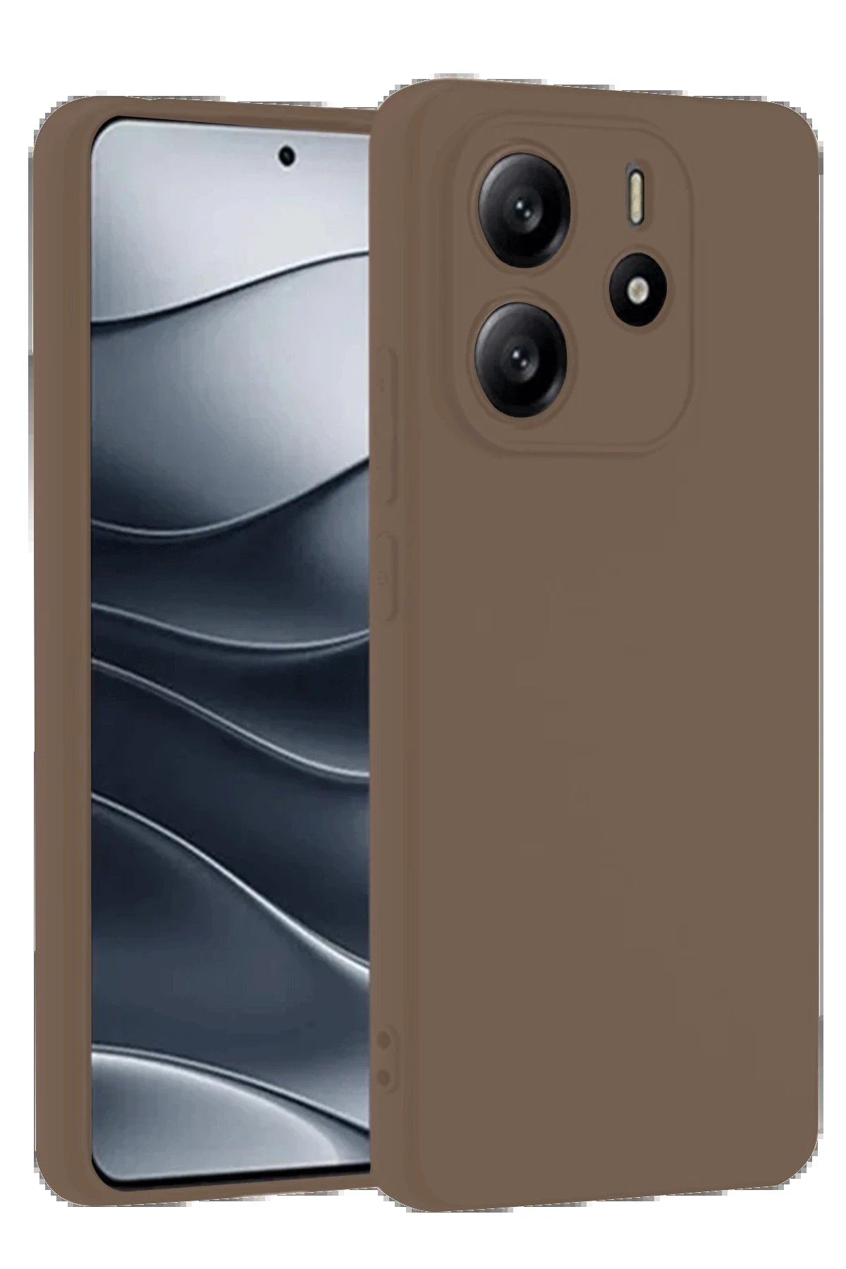 Newface Xiaomi Redmi Note 14 4G Kılıf First Silikon - Kahverengi