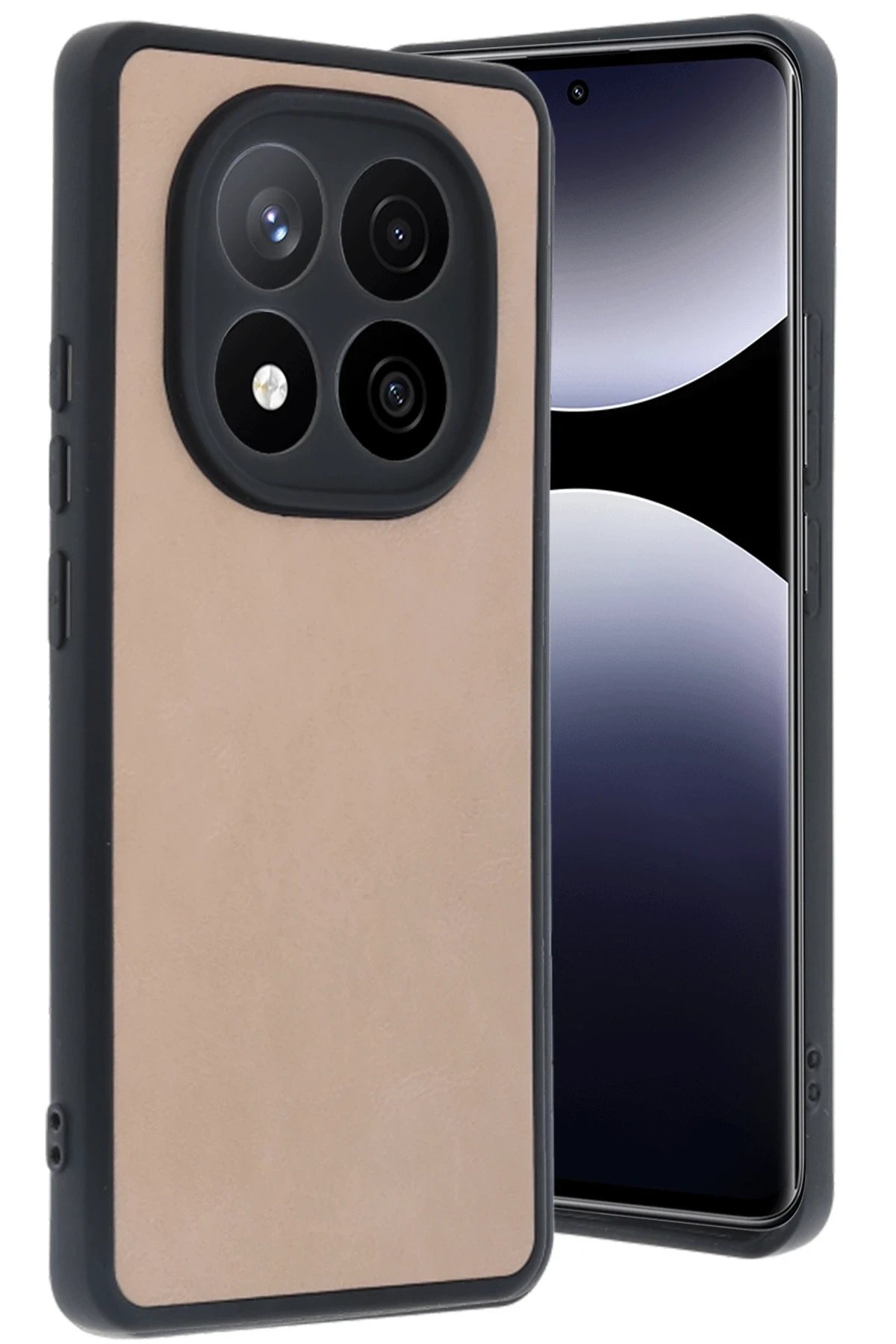 Newface Xiaomi Redmi Note 14 Pro 4G Kılıf Aras Deri Kapak - Pudra