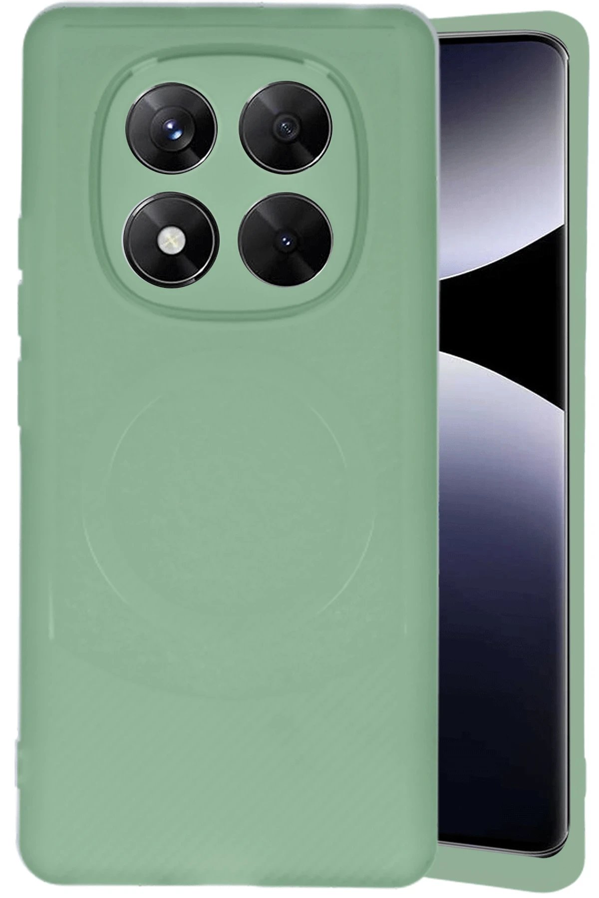 Newface Xiaomi Redmi Note 14 Pro 4G Kılıf Maya Karbon Kapak - Su Yeşili