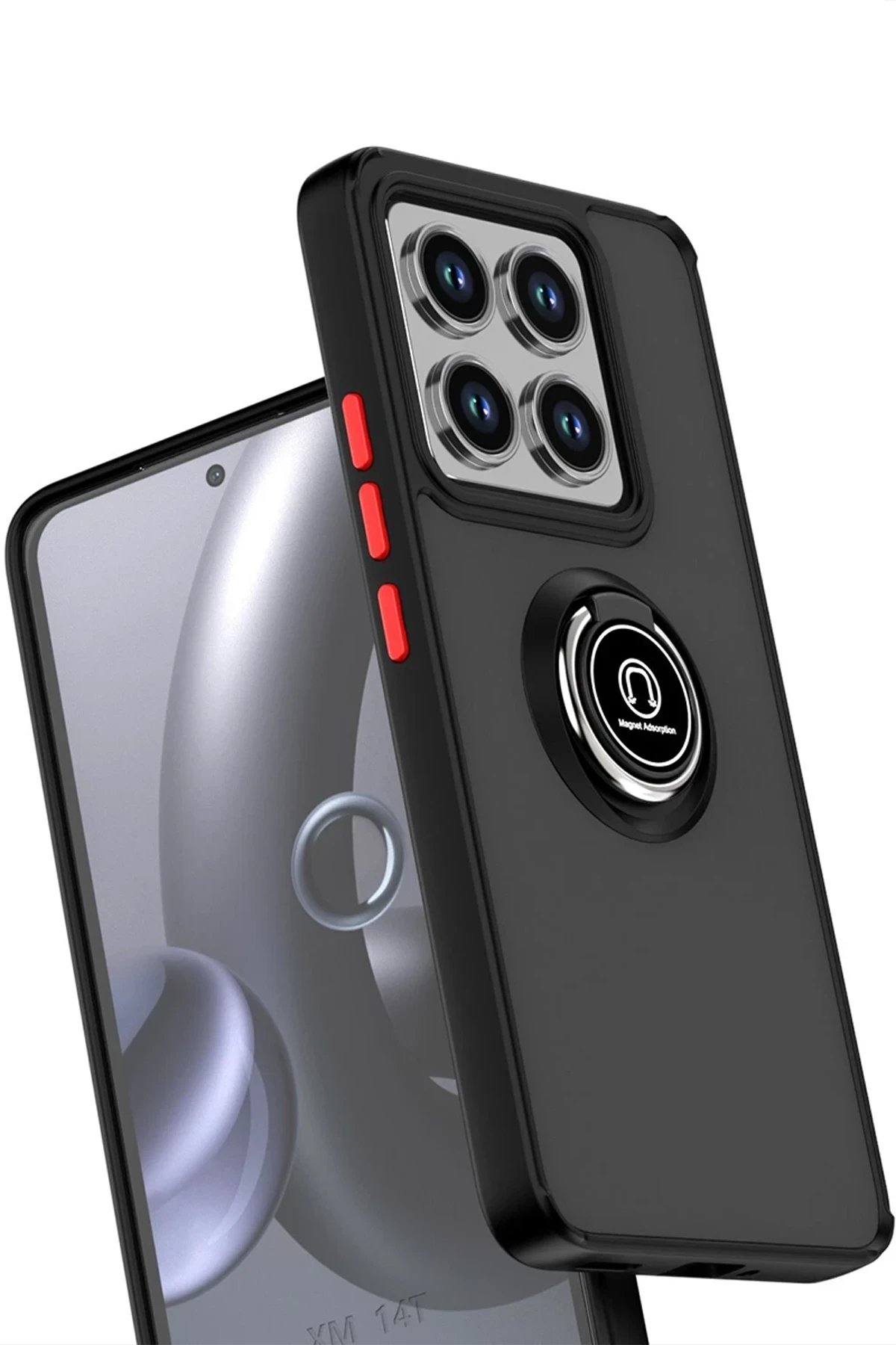 Newface Xiaomi Mi 15 Kılıf Montreal Yüzüklü Silikon Kapak - Siyah