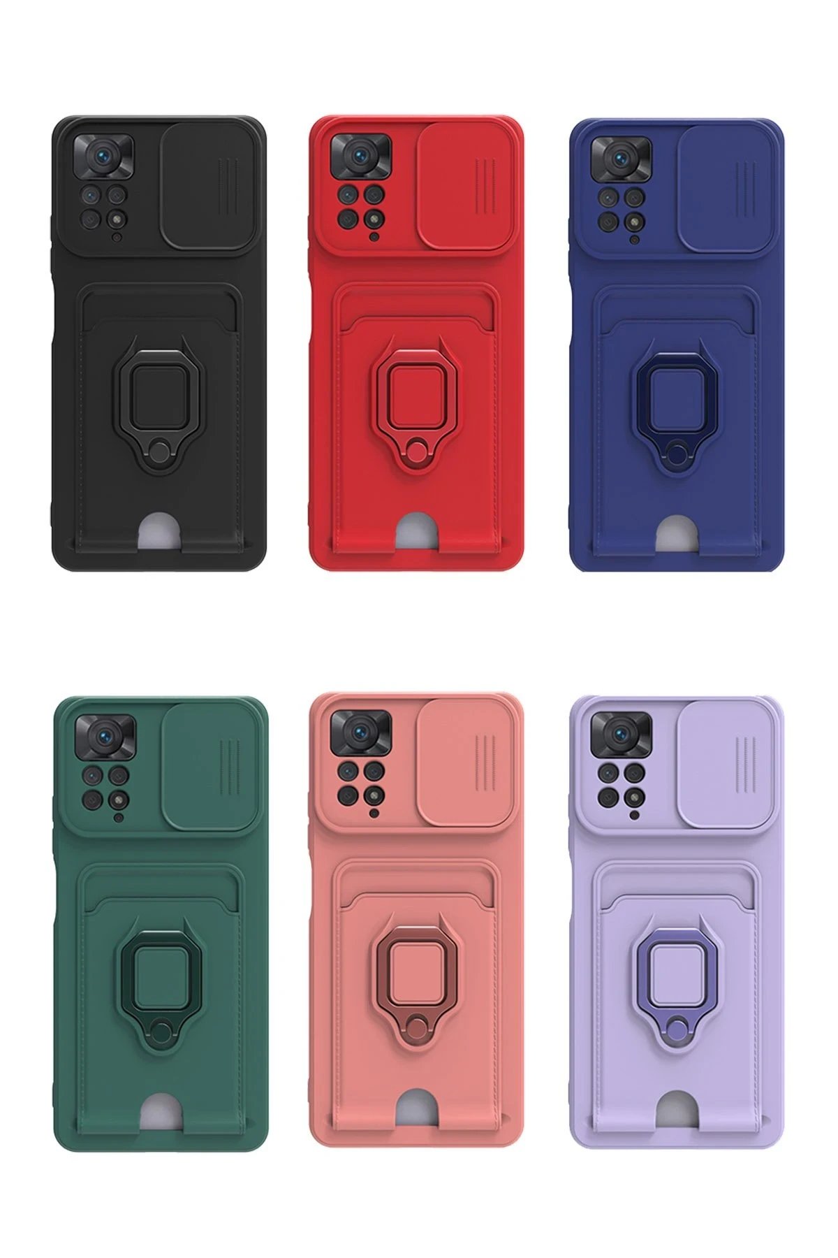 Newface Xiaomi Redmi Note 12 Pro 4G Kılıf Zuma Kartvizitli Yüzüklü Silikon - Lacivert