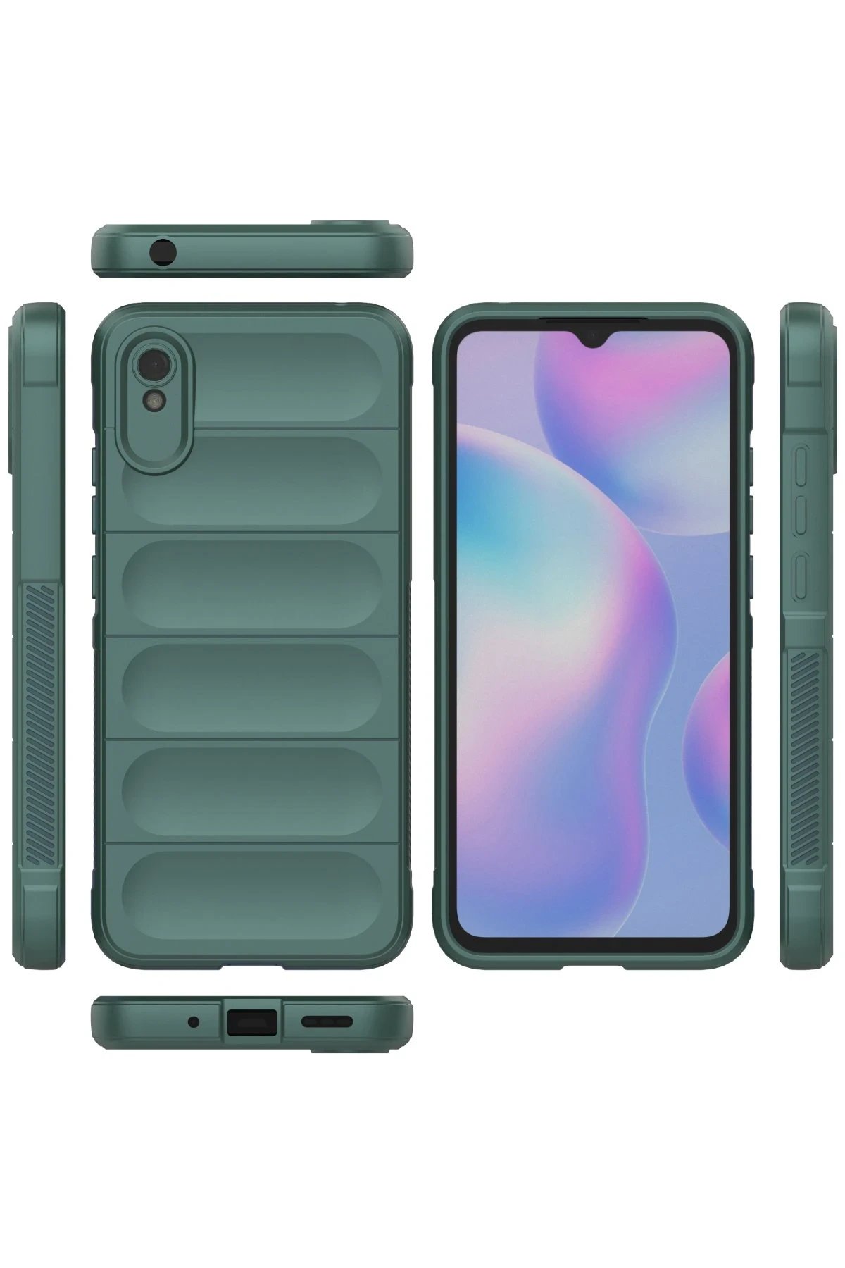 Newface Xiaomi Redmi 9A Kılıf Optimum Silikon - Koyu Yeşil