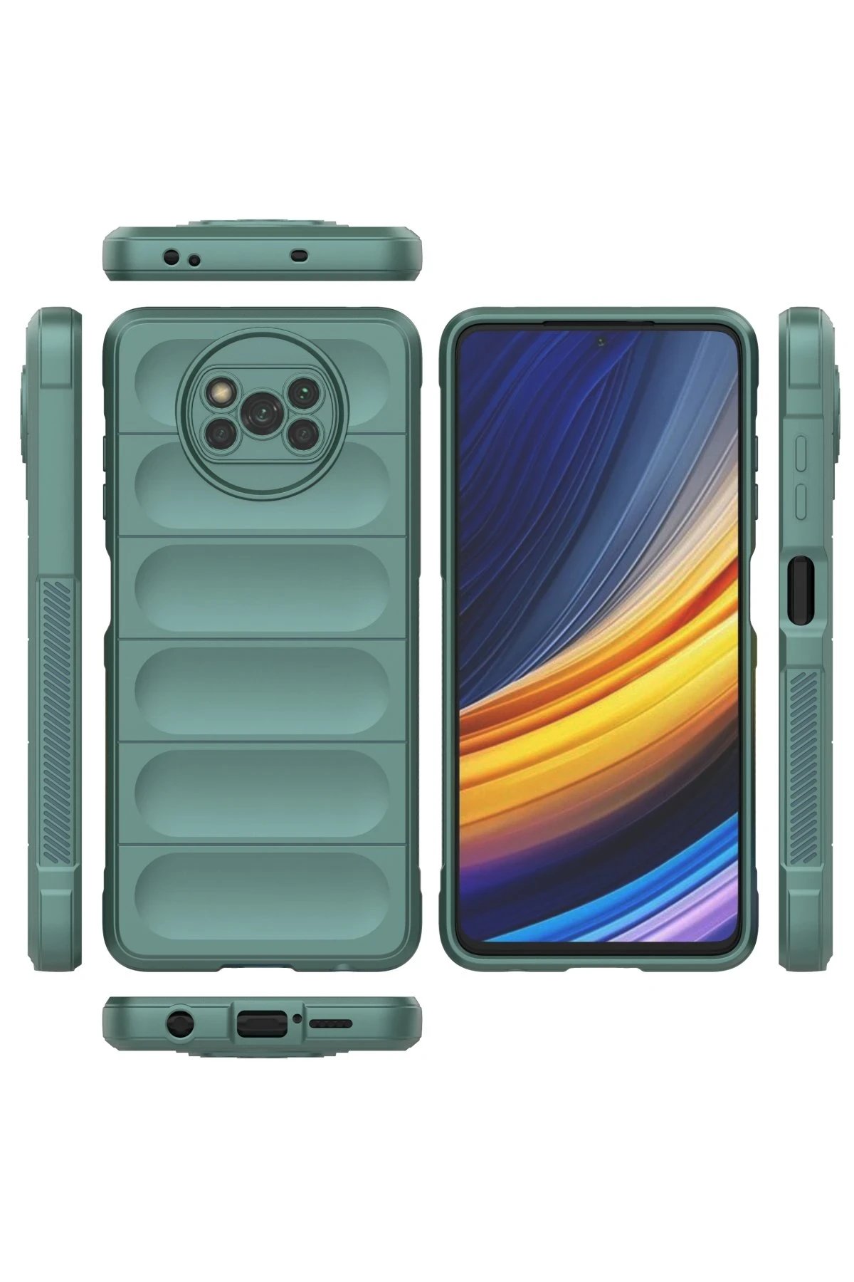 Newface Xiaomi Pocophone X3 Kılıf Optimum Silikon - Koyu Yeşil