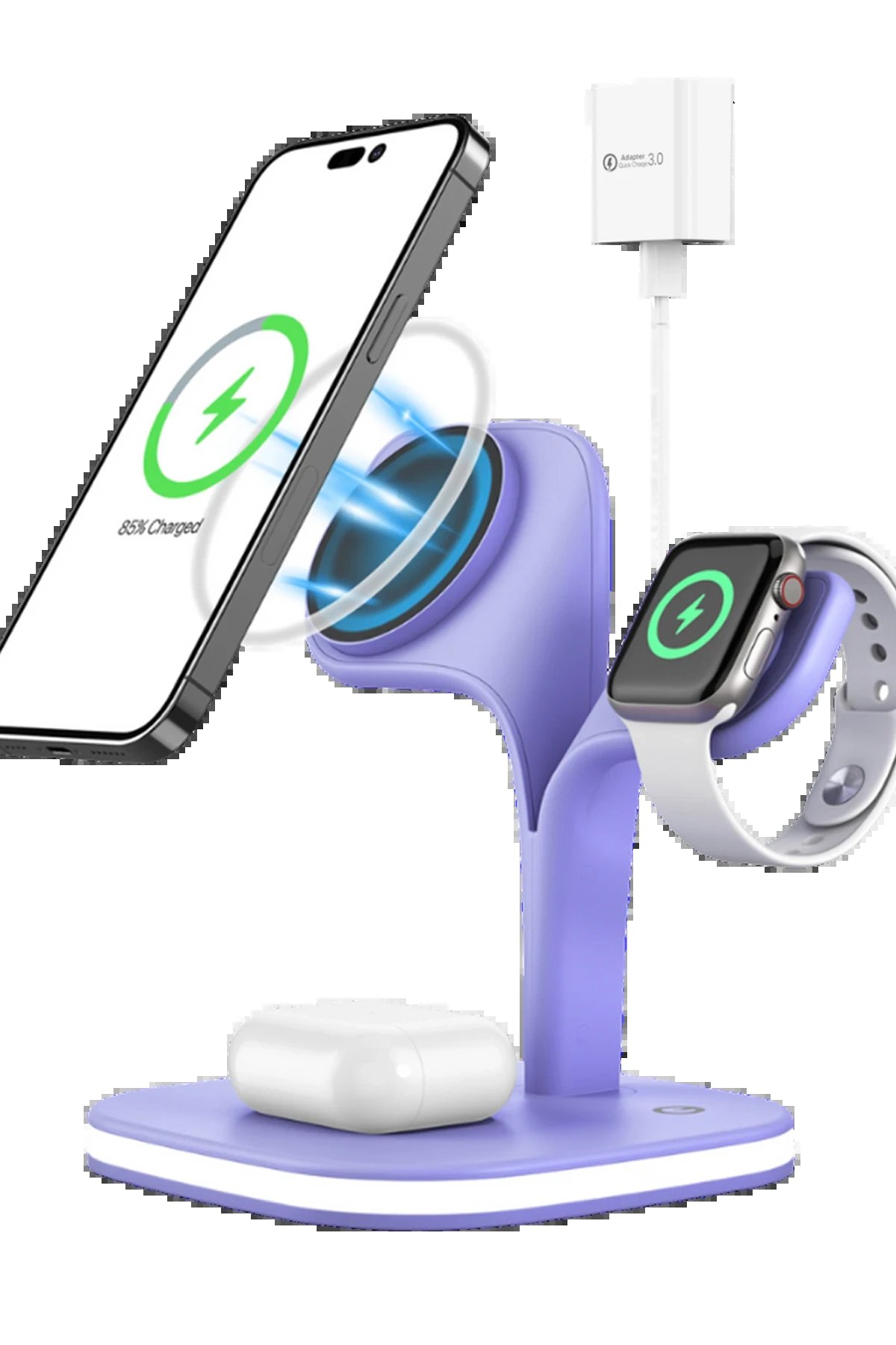 Newface YM-UD22 Kablosuz Şarj Masaüstü Set - Lila