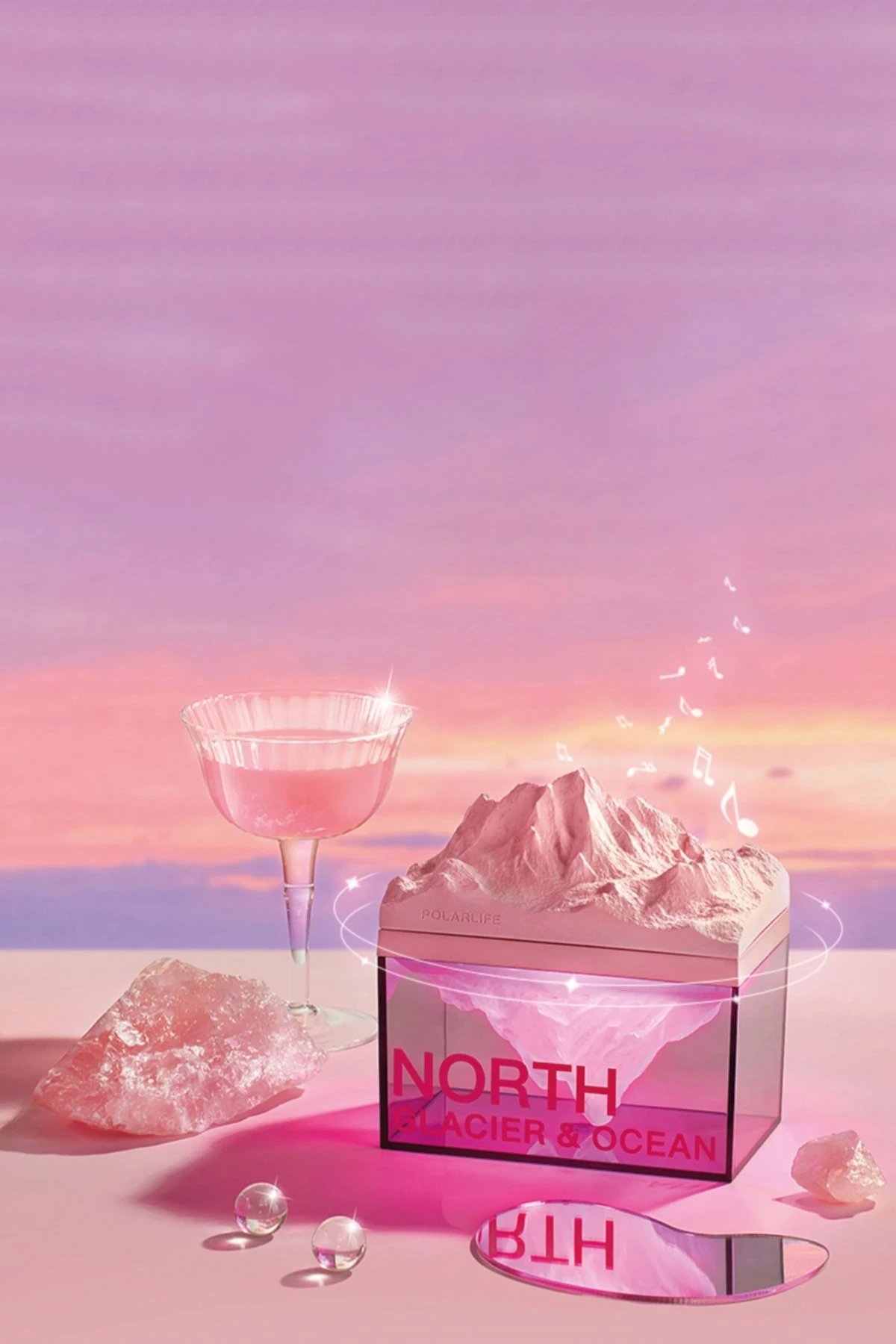 Newface Z4 Kuzey Okyanus Temalı Gece Lambası Özellikli BT Kablosuz Hoparlör - Pembe