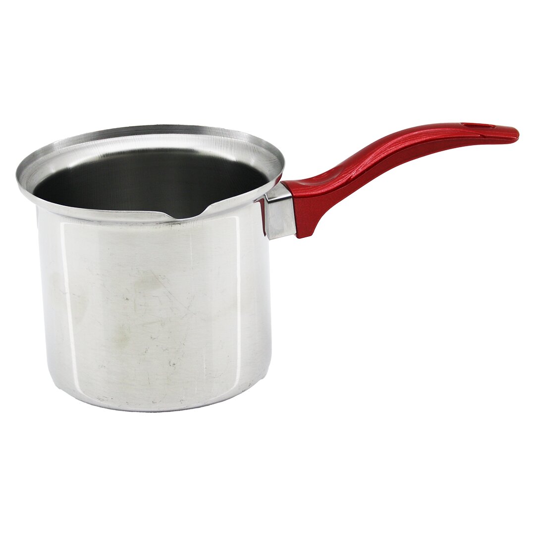 NO-7  ÇELİK CEZVE  KIRMIZI KULP