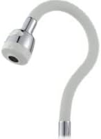 Renkli Silikonlu Oynar Başlıklı 2 Fonksiyonlu Spiral Musluk Başlığı - Beyaz