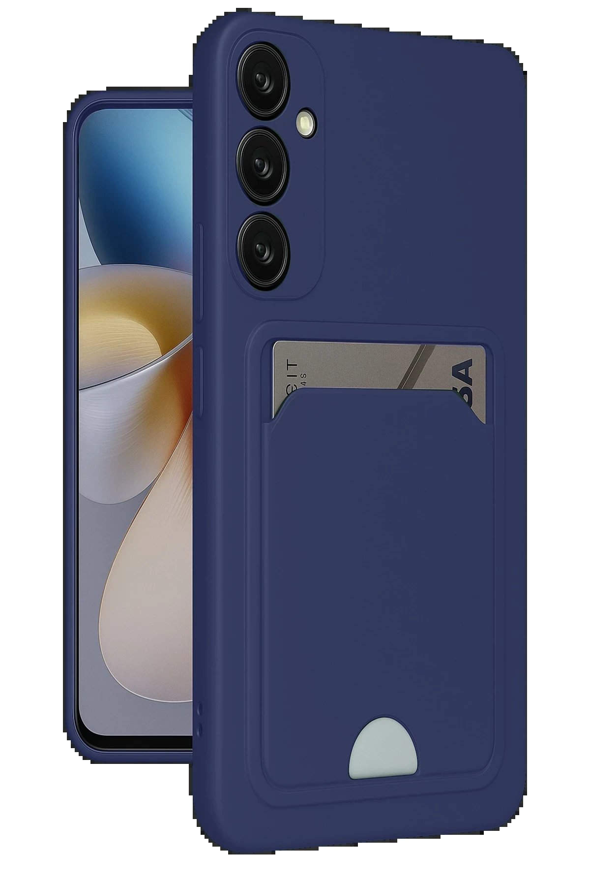 Samsung Galaxy A56 Kılıf Kelvin Kartvizitli Silikon - Lacivert