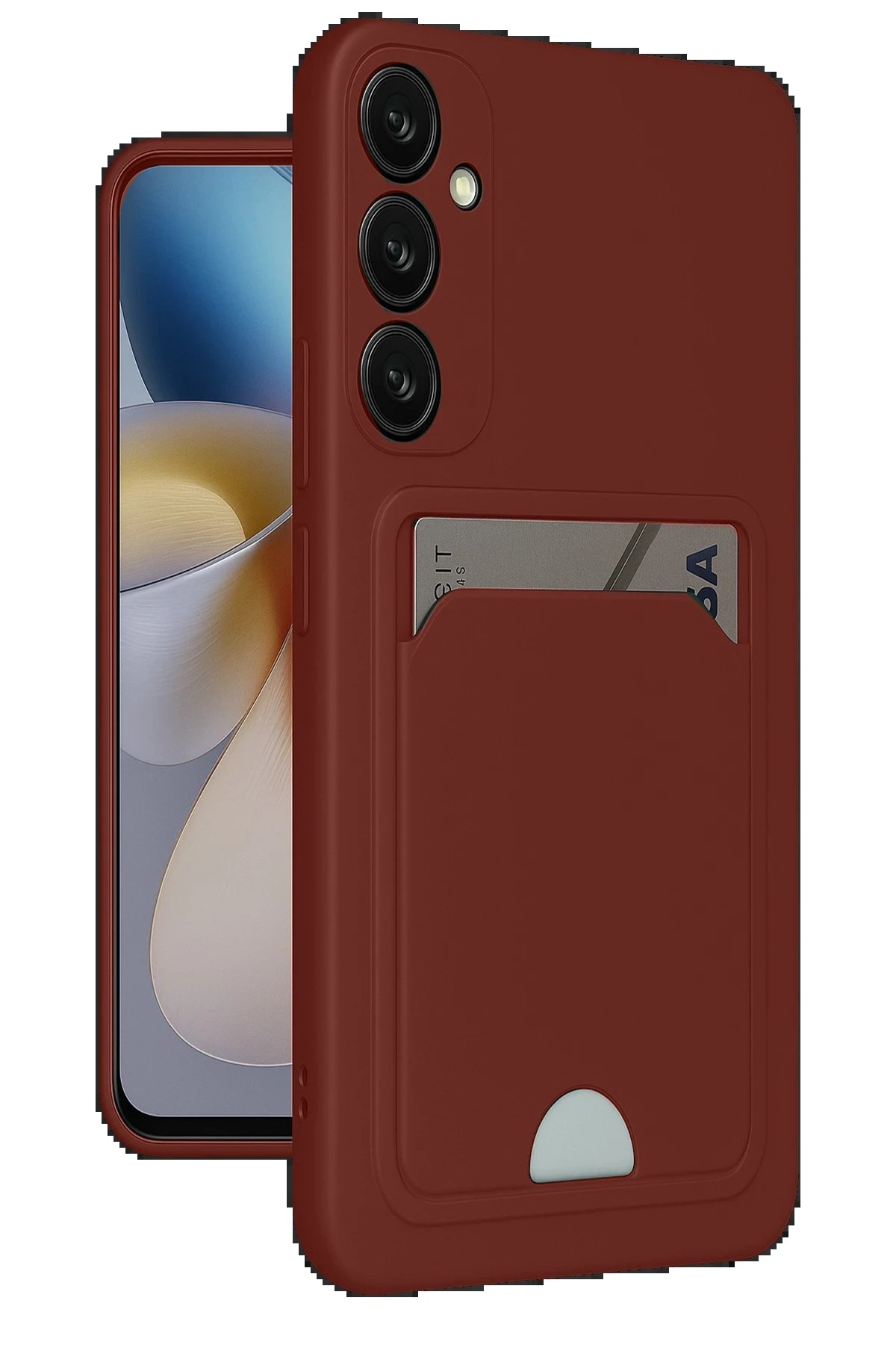 Samsung Galaxy A26 Kılıf Kelvin Kartvizitli Silikon - Bordo