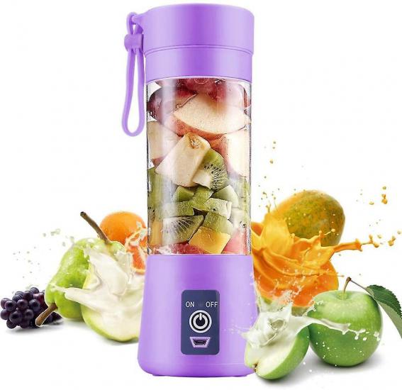 Şarjlı Portatif El Blenderi 380 Ml Usb Kablolu Mor