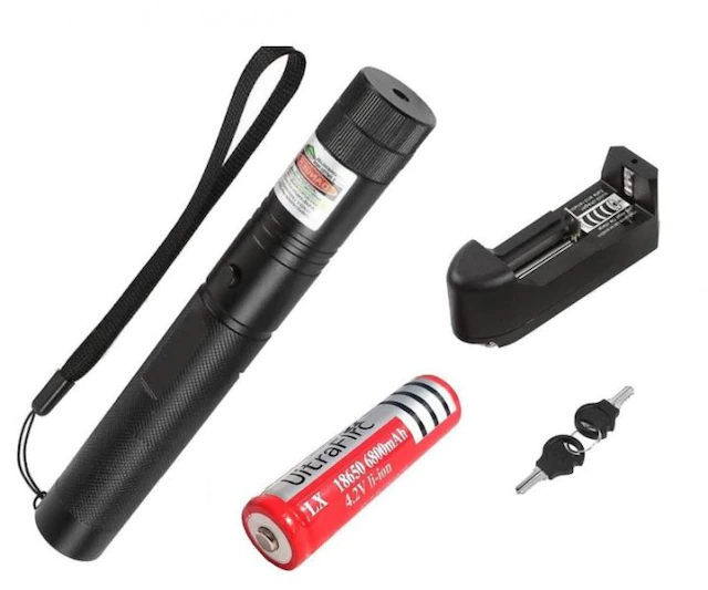 Şarjlı Yeşil Lazer Yakıcı Pointer 15 Km lazer 1000 mv