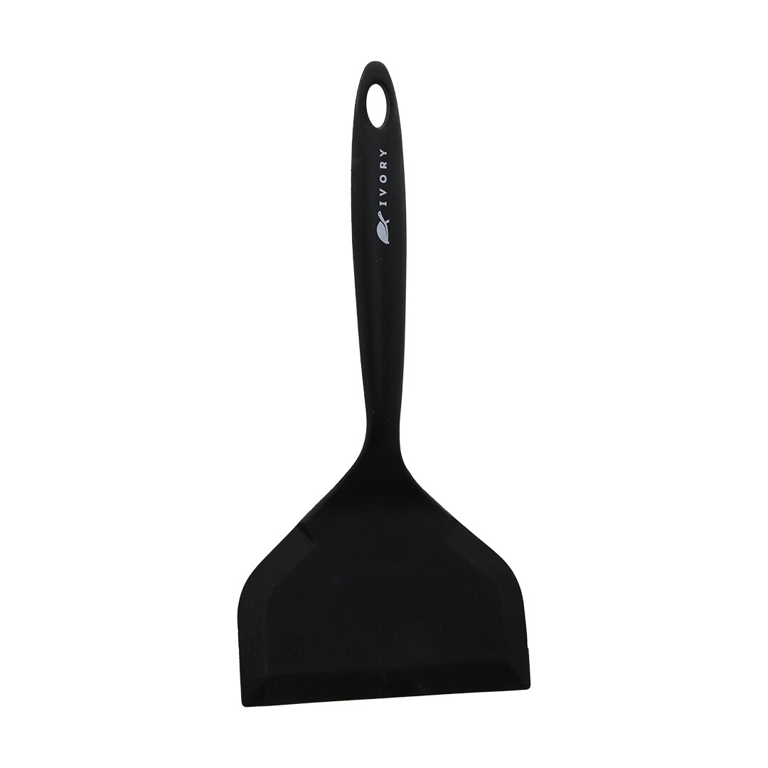 SİLİKON - SİYAH   JUMBO - GENİŞ AĞIZ  SPATULA  25.5CM -- AĞIZ: 12CM