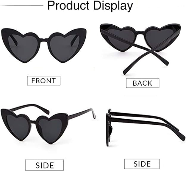 Siyah Renk Kalp Şekilli Parti Gözlüğü 15x5 cm