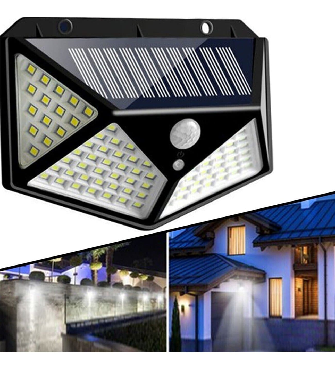 Solar Bahçe Lambası 100 Ledli Sensörlü Solar Lamba Güneş Enerjili Bahçe Aydınlatma