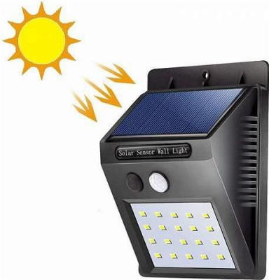 SOLARLI - 20 LED SENSÖRLÜ APLİK DUVAR LAMBASI