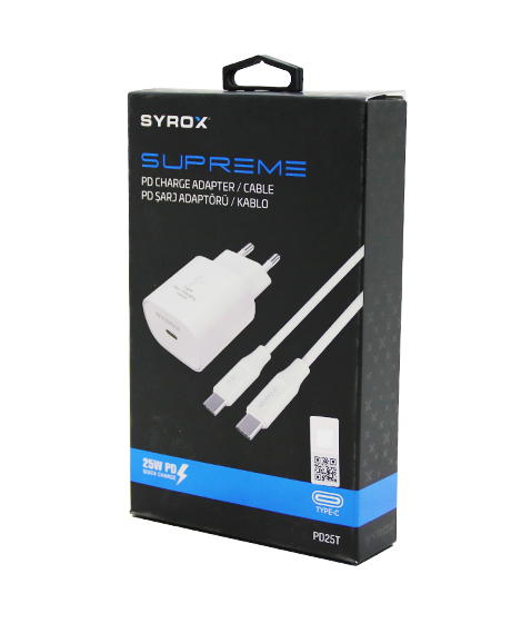 SUPREME TYPE-C TO TYPE-C HIZLI EV ŞARJ SETİ  3.0A 25W PD