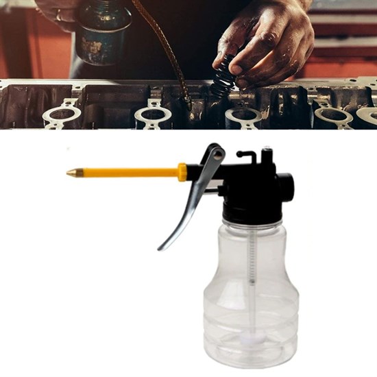 Taşınabilir Hortumlu Şeffaf Yağ Bidonu Pompası Yüksek Basınçlı Hızlı Yağlama Gres Tabancası