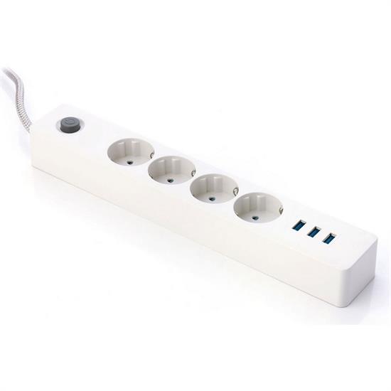 Termak Akım Korumalı 4 Priz 3 USB Girişli Uzatma Kablosu Güç ve Şarj SİYAH RENK GÖNDERİLİR