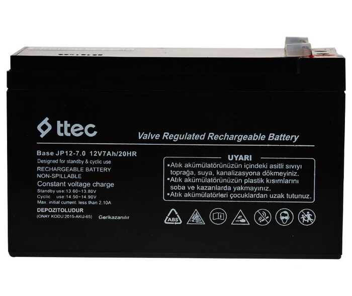 Ttec Base 12V 7AH Bakımsız Kuru Akü