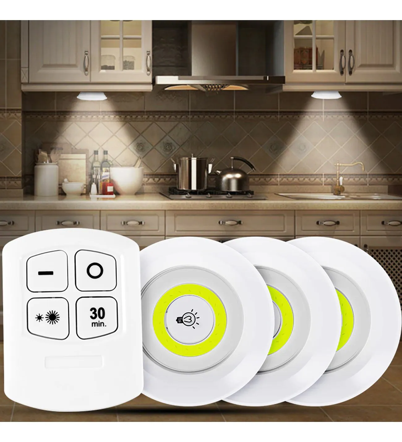 Uzaktan Kumandalı Yapışkanlı 3’lü Led Spot Lamba