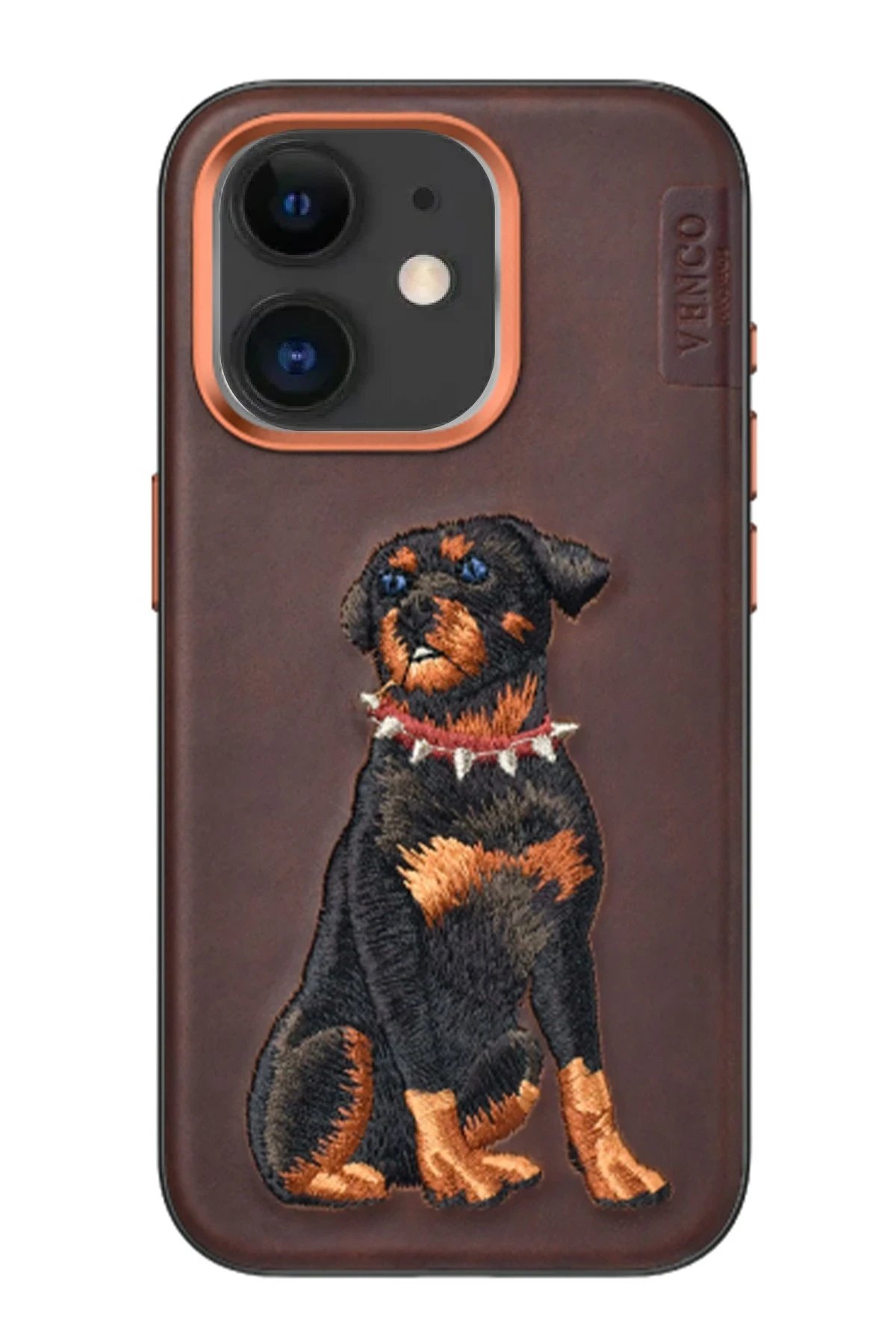 Venco iPhone 11 Perma Desenli Kapak - Koyu Kahve