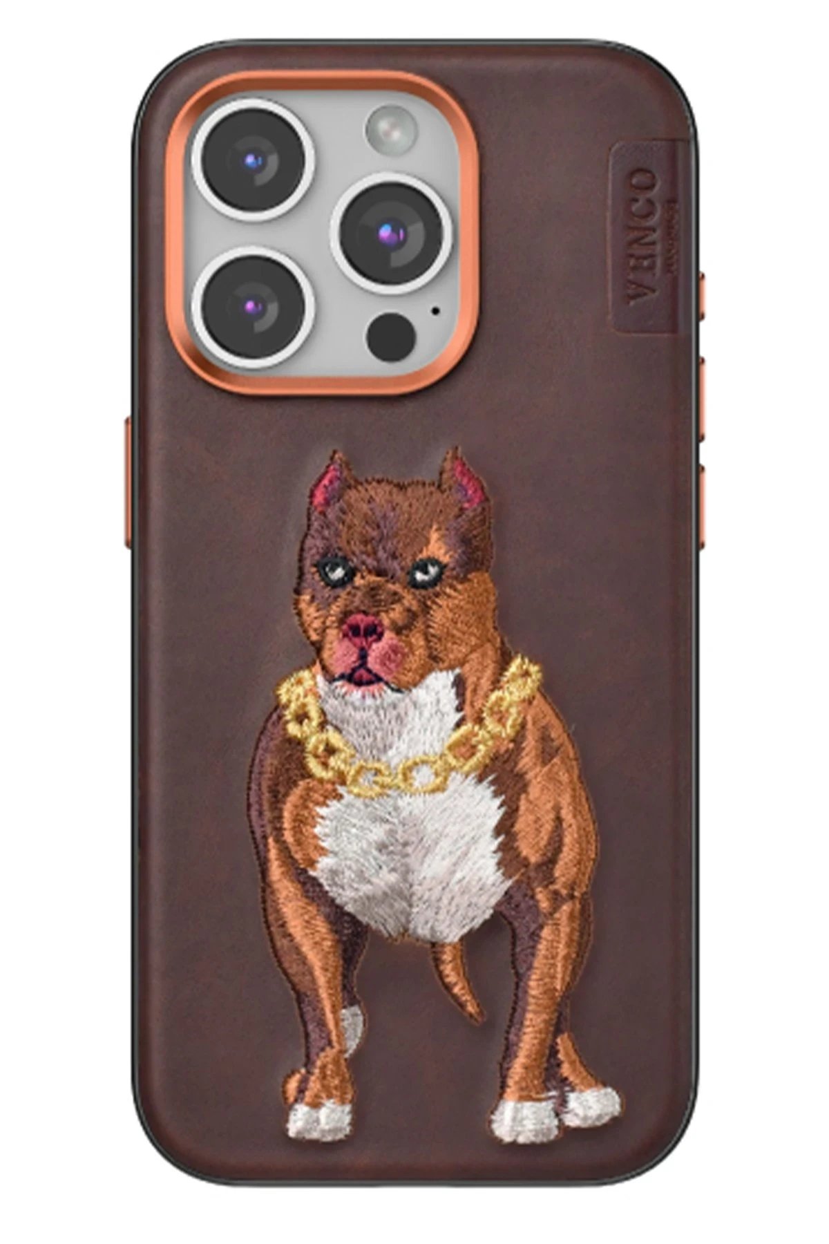 Venco iPhone 14 Pro Max Perma Desenli Kapak - Kahverengi